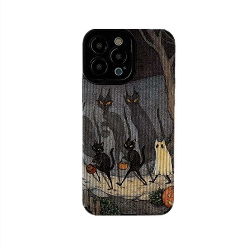 Dark Funny Monster Cat Fox Creative Phone Case For iPhone 15 14 13 11 12 Pro Max 7 8 Plus X XS Max XR Shockproof European Cover - Touchy Style