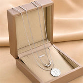 Double Layered Classic Letter Stainless Steel Necklace Charm Jewelry NCJSO16 G - Touchy Style .