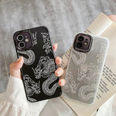 Dragon Big Paint Cute Phone Cases For iPhone 15, 14, 13, 12, 11, Pro X XS Max XR 8 Plus - Touchy Style .