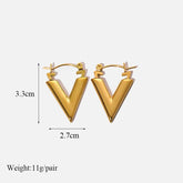 Earring Charm Jewelry Metal Twist Unusual Stainless Steel 18K Texture Gold Color YOS0333 - Touchy Style