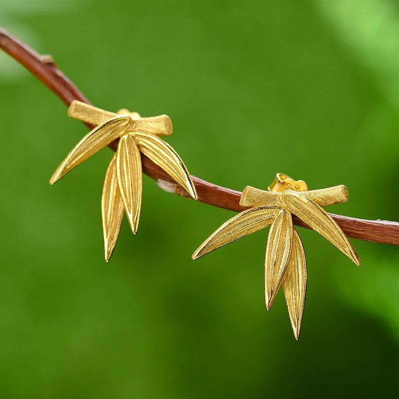 Earrings Charm Jewelry - Bamboo Leaves - LFJA0114 - Touchy Style