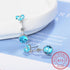 Earrings Charm Jewelry - Crystal Heart Red Blue Stone - ZOS0454 - Touchy Style