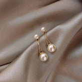 Earrings Charm Jewelry Double Pearl Fashion 