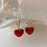 Earrings Charm Jewelry ECJTXY48 Red Heart Pendant Accessories - Touchy Style