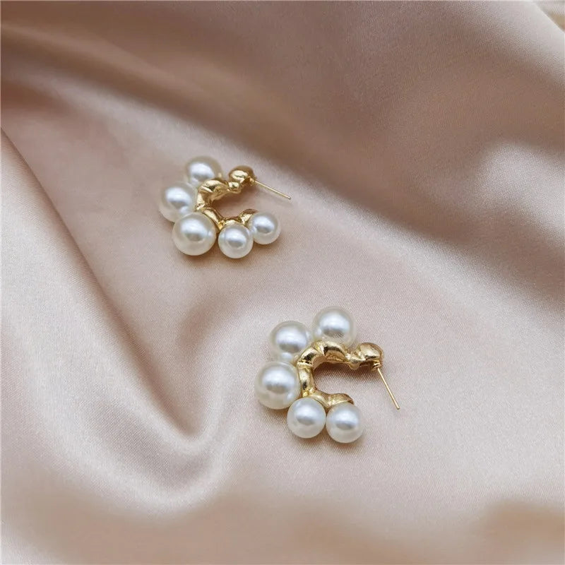 Earrings Charm Jewelry Fashion Rounded Pearl XYS0213 - Touchy Style