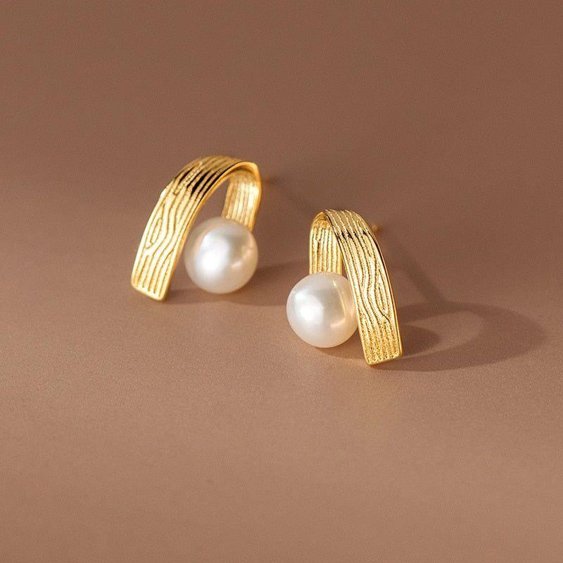 Earrings Charm Jewelry Geometric Simulated Pearl Fashion M33500 - Touchy Style