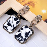 Earrings Charm Jewelry Geometric Square Leopard ET403 - Touchy Style