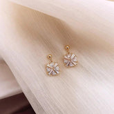 Earrings Charm Jewelry Geometric Square Shiny Crystal DM20X20 - Touchy Style