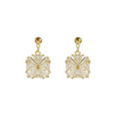 Earrings Charm Jewelry Geometric Square Shiny Crystal DM20X20 - Touchy Style