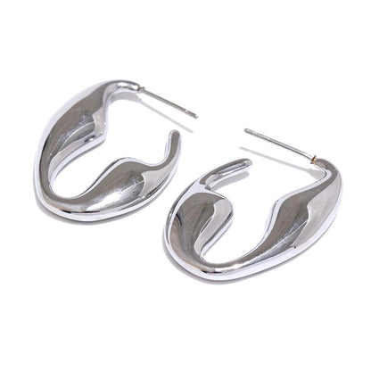 Earrings Charm Jewelry - Glossy Smooth Stainless Steel - TSJ55 - Touchy Style