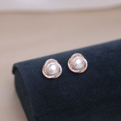 Earrings Charm Jewelry Round Pearl Classic Fashion QY133 - Touchy Style