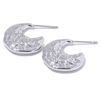 Earrings Charm Jewelry - Stainless Steel - Geometric Moon - TSJ51 - Touchy Style