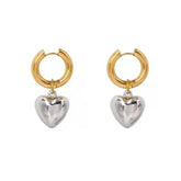 Earrings Charm Jewelry - Stylish Stainless Steel with Heart Design - C3 - Touchy Style