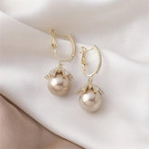 ECJ888 Charm Jewelry - S925 Zircon Crystal Pearl Earrings - Touchy Style .