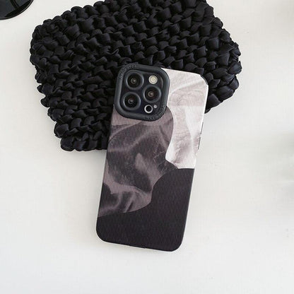 Elegant Spliced Silk Pattern: Cute Phone Case with Leather Soft Cover for iPhone 14, 13, 12 Pro Max, and 11 - Touchy Style