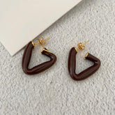 Enamel Geometric Triangular Drop Earrings ECJWY51 Gothic Luxury Accessories - Touchy Style