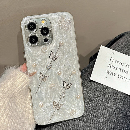 Epoxy Cute Phone Cases for iPhone 11, 12, 13, 14, 15, and 16 Pro Max Plus - 3D Butterfly Beads - TSP435 - Touchy Style