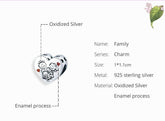 Family Heart Shape 925 Sterling Silver Pendant Charm Jewelry PCJWOS25 Without Chain - Touchy Style