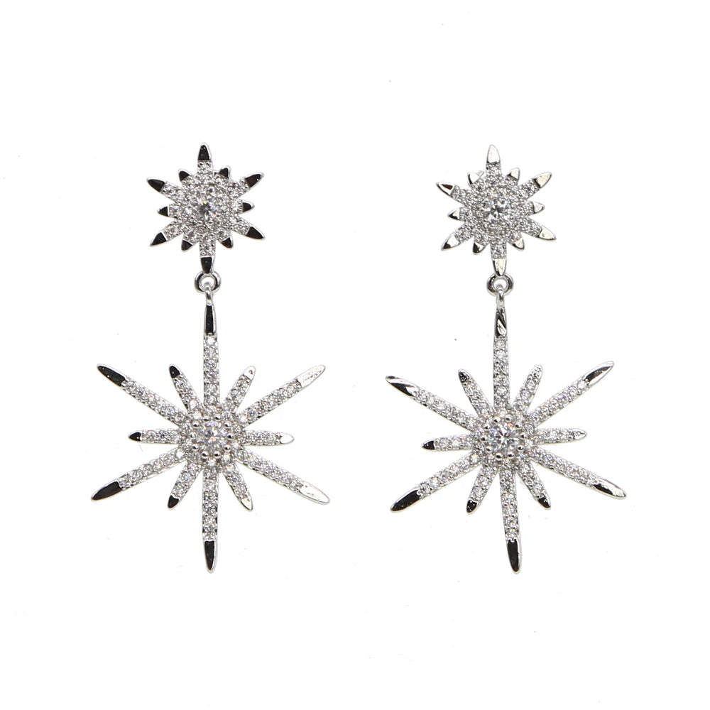 Fashion 2 North Stars Long Earring Charm Jewelry - Touchy Style