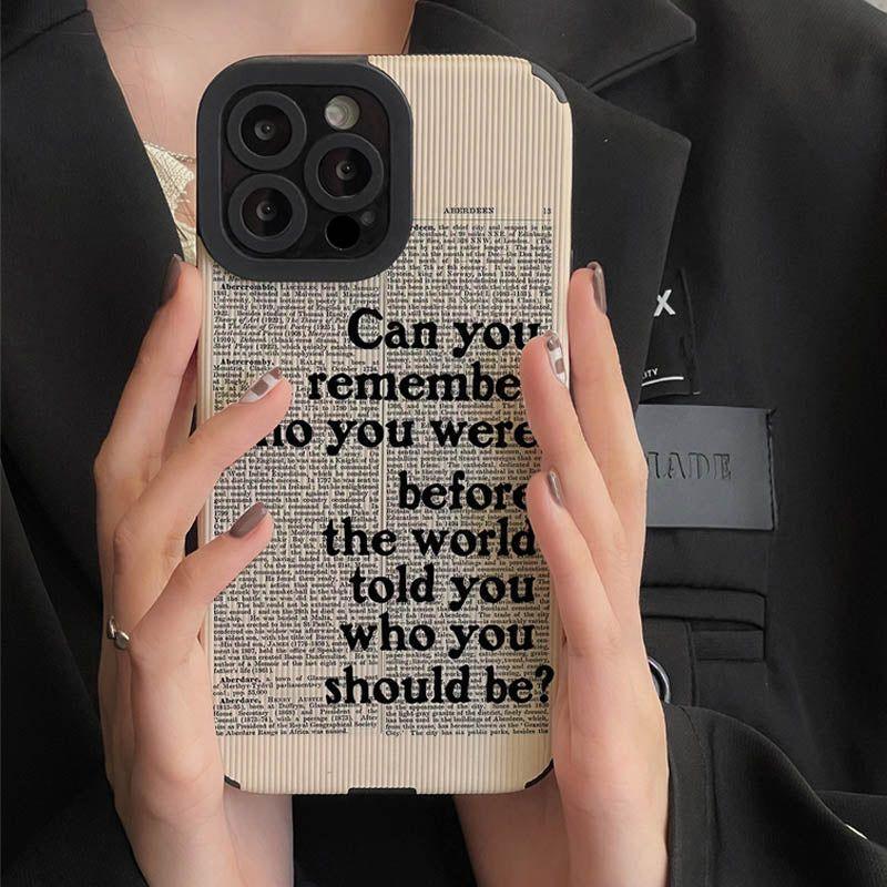 Fashion Black Letter Leather Cute Phone Cases For iPhone 14, 13, 12 Pro, 11, XS Max, 7, 8 Plus, X, XR, SE - Touchy Style