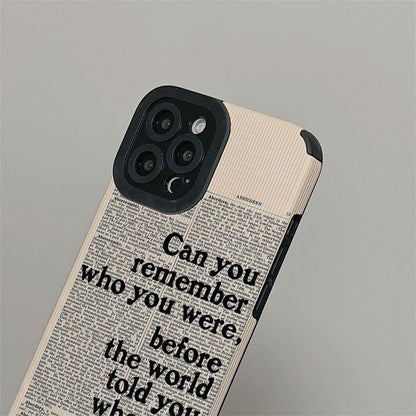 Fashion Black Letter Leather Cute Phone Cases For iPhone 14, 13, 12 Pro, 11, XS Max, 7, 8 Plus, X, XR, SE - Touchy Style