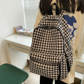 Fashion College School Cool Backpacks for Women Plaid Pattern GCBRA38 - Touchy Style