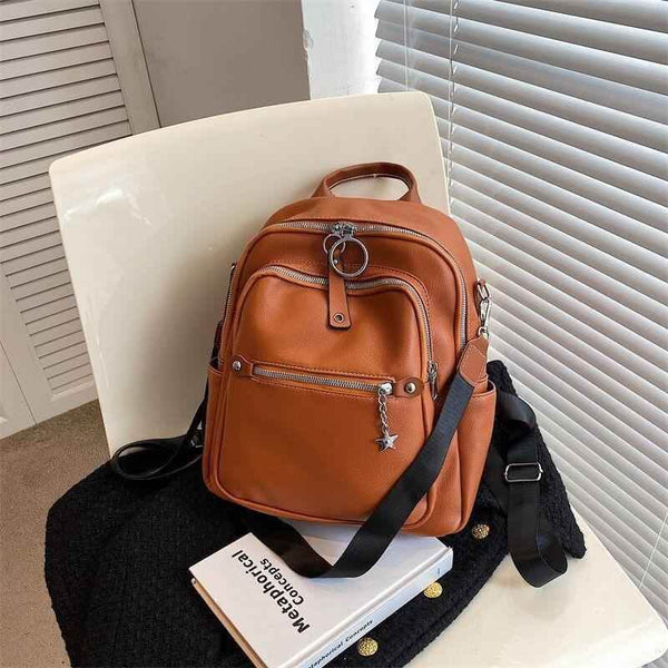 Fashion Leather College Bags Women s Cool backpack WV1235