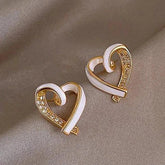 Fashion White Peach Heart Mini Earrings Charm Jewelry XYS0257 - Touchy Style