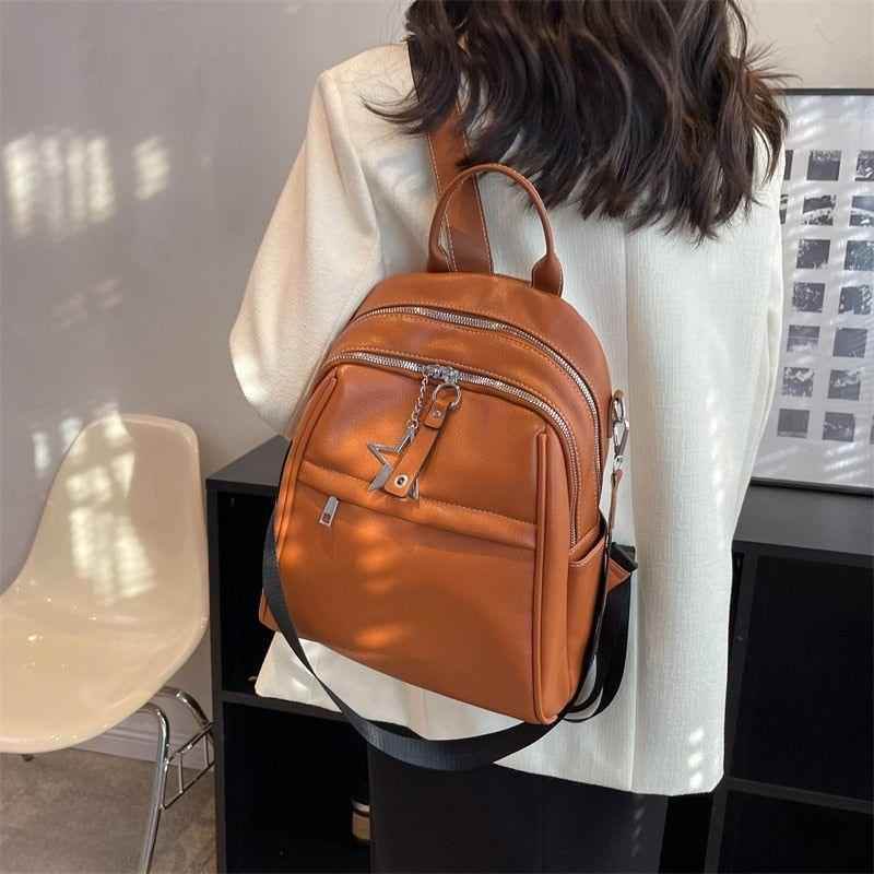 Soft leather backpack womens online