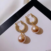 Fashion Woven Circle Pearl Big Earrings Charm Jewelry XYS0307 - Touchy Style