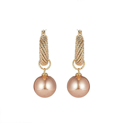 Fashion Woven Circle Pearl Big Earrings Charm Jewelry XYS0307 - Touchy Style