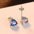 FB305 Irregular Purple Geometric 925 Sterling Silver Earrings Charm Jewelry - Touchy Style