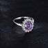 Finger Rings Charm Jewelry - Diana Amethyst Halo Ring in 925 Sterling Silver - TSJ70 - Touchy Style