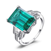 Finger Rings Charm Jewelry - Green Simulated Emerald 925 Sterling Silver Ring - TSJ68 - Touchy Style