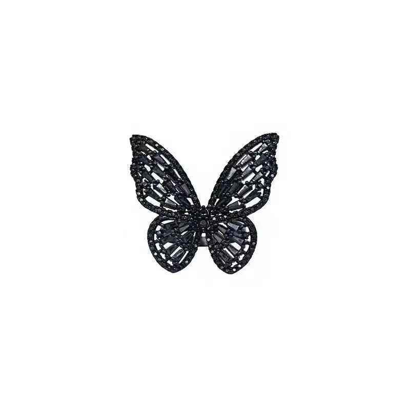 Finger Rings Charm Jewelry Mysterious Black Crystal Butterfly XYS100 - Touchy Style