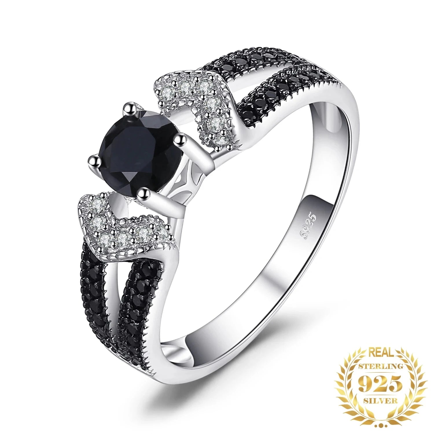 Finger Rings Charm Jewelry - Natural Black Spinel &amp; 925 Sterling Silver - TSJ69 - Touchy Style