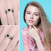 Finger Rings Charm Jewelry - Natural Black Spinel & 925 Sterling Silver - TSJ69 - Touchy Style