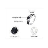 Finger Rings Charm Jewelry - Natural Black Spinel & 925 Sterling Silver - TSJ69 - Touchy Style