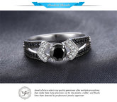 Finger Rings Charm Jewelry - Natural Black Spinel & 925 Sterling Silver - TSJ69 - Touchy Style