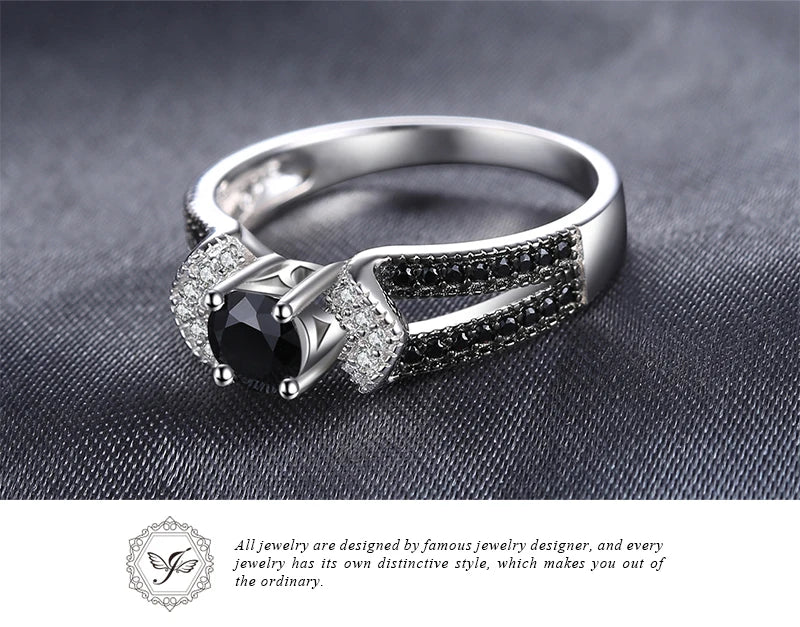 Finger Rings Charm Jewelry - Natural Black Spinel &amp; 925 Sterling Silver - TSJ69 - Touchy Style