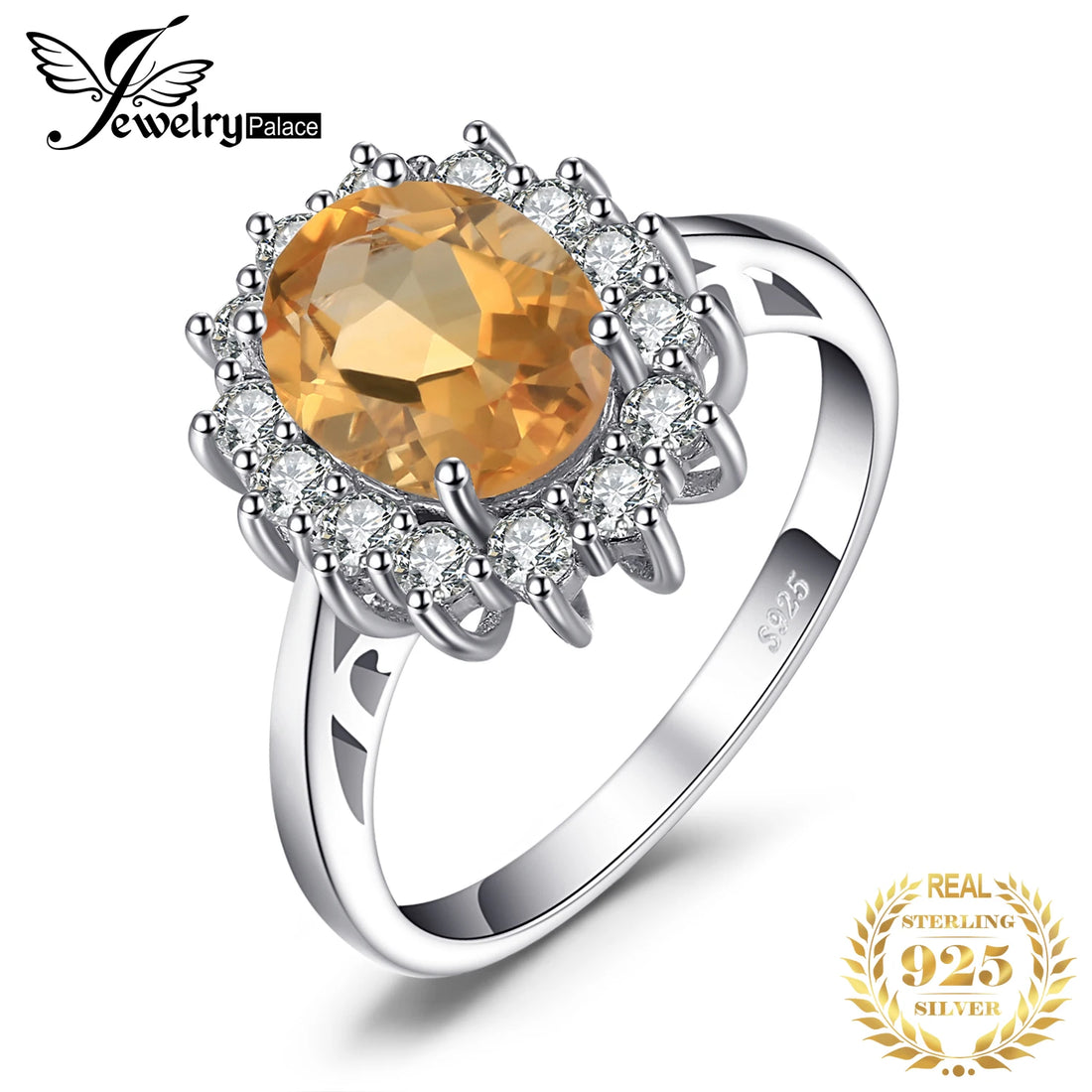 Finger Rings Charm Jewelry - Natural Citrine - 925 Sterling Silver - TSJ72 - Touchy Style