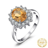 Finger Rings Charm Jewelry - Natural Citrine - 925 Sterling Silver - TSJ72 - Touchy Style