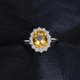 Finger Rings Charm Jewelry - Natural Citrine - 925 Sterling Silver - TSJ72 - Touchy Style