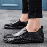 Flats Comfortable Leather Brown Men&