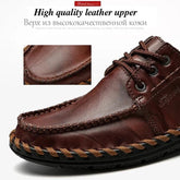 Flats Comfortable Leather Brown Men&