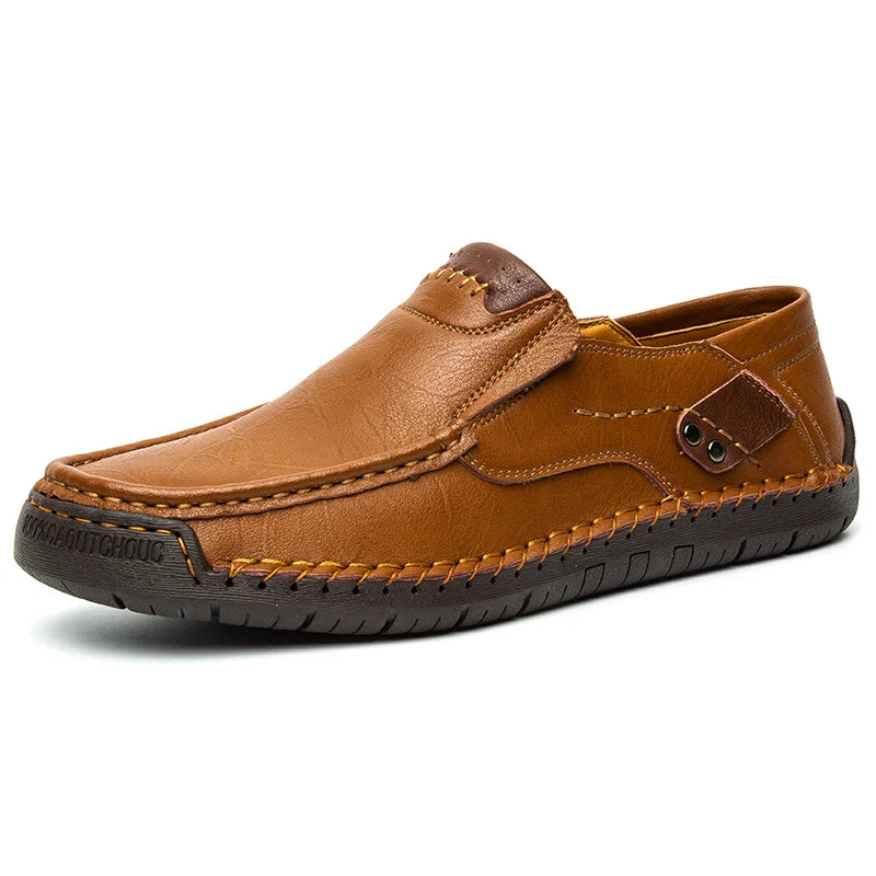 Flats Comfortable Leather Brown Men&