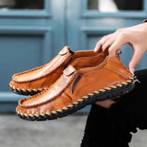 Flats Comfortable Leather Brown Men&