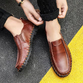 Flats Comfortable Leather Brown Men&