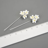 Floral Charm Jewelry: LFJB0257 Long Drop Earring in 925 Sterling Silver - Touchy Style .