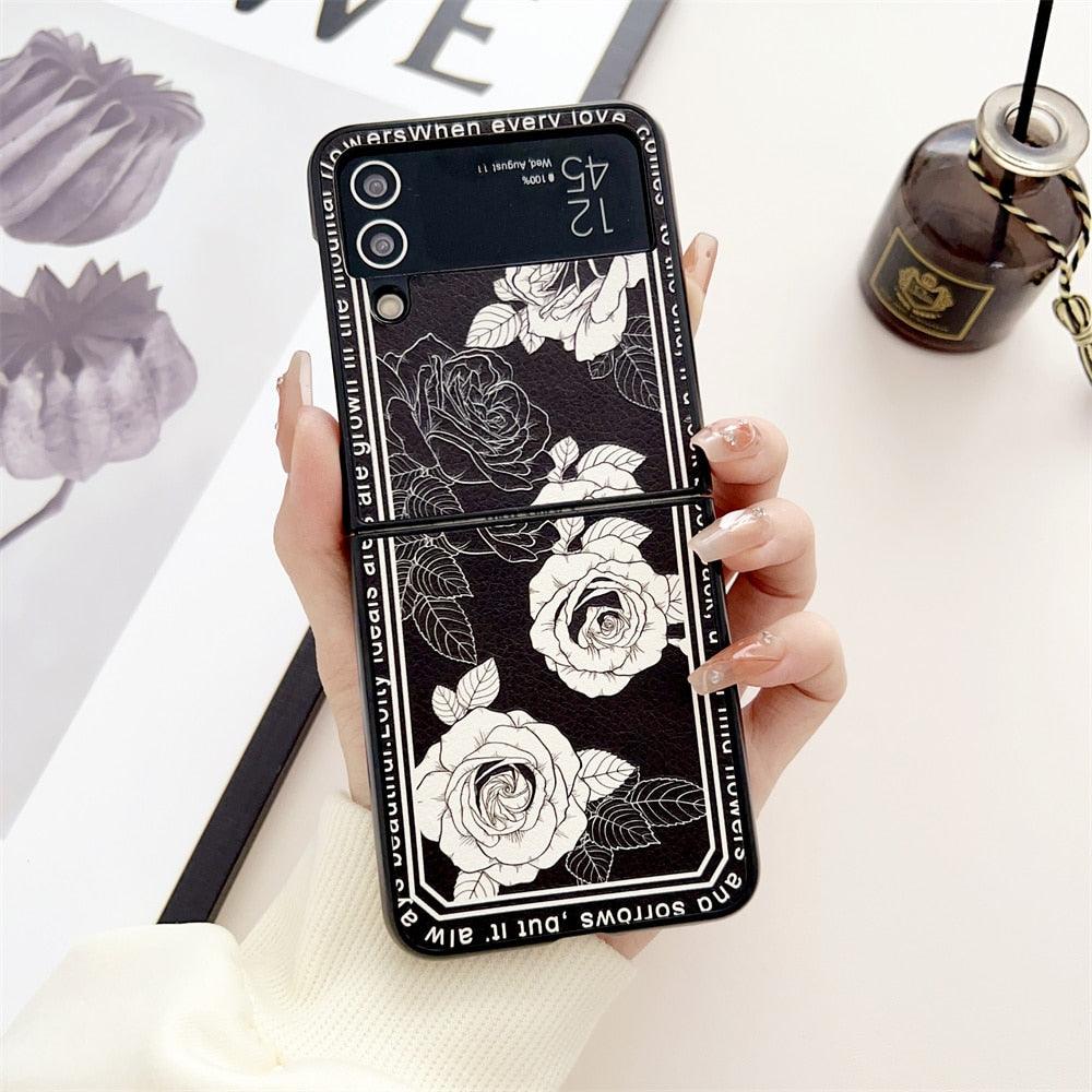 New Handmade Phone Case For Samsung Galaxy Z Flip 3 Cute Flowers